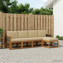 Udendørs sofagruppe 5 pcs Naturlig og Beige Polyester
