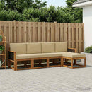 Udendørs sofagruppe 5 pcs Naturlig og Beige Polyester