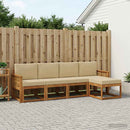 Udendørs sofagruppe 5 pcs Naturlig og Beige Polyester