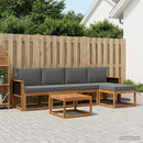 Udendørs sofagruppe 6 pcs Naturlig og Antracit Polyester