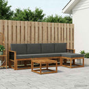 Udendørs sofagruppe 6 pcs Naturlig og Antracit Polyester