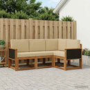 Udendørs sofagruppe 4 pcs Naturlig og Beige Polyester