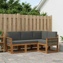 Udendørs sofagruppe 4 pcs Naturlig og Antracit Polyester