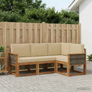 Udendørs sofagruppe 4 pcs Naturlig og Beige Polyester