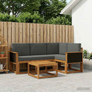 Udendørs sofagruppe 5 pcs Naturlig og Antracit Polyester