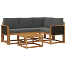 Udendørs sofagruppe 5 pcs Naturlig og Antracit Polyester