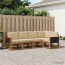Udendørs sofagruppe 5 pcs Naturlig og Beige Polyester