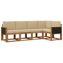 Udendørs sofagruppe 5 pcs Naturlig og Beige Polyester