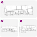 Udendørs sofagruppe 5 pcs Naturlig og Fløde Polyester