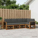 Udendørs sofagruppe 5 pcs Naturlig og Antracit Polyester
