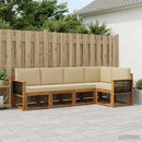 Udendørs sofagruppe 5 pcs Naturlig og Beige Polyester