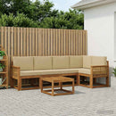 Udendørs sofagruppe 6 pcs Naturlig og Beige Massivt Akacietræ