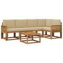 Udendørs sofagruppe 6 pcs Naturlig og Beige Massivt Akacietræ