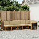 Udendørs sofagruppe med pude 6 pcs Naturlig og Beige Polyester