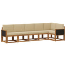 Udendørs sofagruppe med pude 6 pcs Naturlig og Beige Polyester