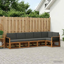 Udendørs sofagruppe 6 pcs Naturlig og Antracit Polyester