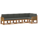 Udendørs sofagruppe 6 pcs Naturlig og Antracit Polyester