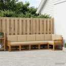 Udendørs sofagruppe med pude 6 pcs Naturlig og Beige Polyester