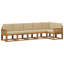 Udendørs sofagruppe med pude 6 pcs Naturlig og Beige Polyester