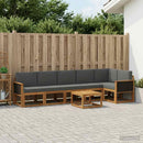Udendørs sofagruppe 7 pcs Naturlig og Antracit Polyester