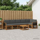 Udendørs sofagruppe 7 pcs Naturlig og Antracit Polyester