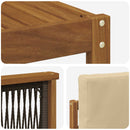 Udendørs sofagruppe med pude 7 pcs Naturlig og Beige Polyester