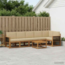 Udendørs sofagruppe med pude 7 pcs Naturlig og Beige Polyester