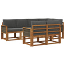 Udendørs sofagruppe 7 pcs Naturlig og Antracit Polyester