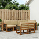 Udendørs sofagruppe med pude 7 pcs Naturlig og Beige Polyester