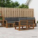 Udendørs sofagruppe 7 pcs Naturlig og Antracit Polyester