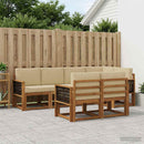 Udendørs sofagruppe med pude 7 pcs Naturlig og Beige Polyester