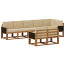 Udendørs sofagruppe med pude 8 pcs Naturlig og Beige Polyester