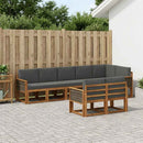 Udendørs sofagruppe 8 pcs Naturlig og Antracit Polyester