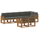 Udendørs sofagruppe 8 pcs Naturlig og Antracit Polyester