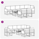 Udendørs sofagruppe med pude 9 pcs Naturlig og Fløde Polyester
