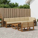 Udendørs sofagruppe med pude 9 pcs Naturlig og Beige Polyester