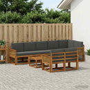Udendørs sofagruppe 9 pcs Naturlig og Antracit Polyester