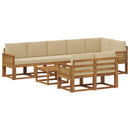 Udendørs sofagruppe med pude 9 pcs Naturlig og Beige Polyester