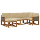 Udendørs sofagruppe med pude 6 pcs Naturlig og Beige Polyester