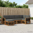Udendørs sofagruppe 6 pcs Naturlig og Antracit