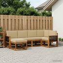 Udendørs sofagruppe 6 pcs Naturlig og Beige Massivt Akacietræ
