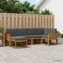 Udendørs sofagruppe 6 pcs Naturlig og Antracit Polyester
