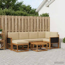 Udendørs sofagruppe 7 pcs Naturlig og Beige Massivt Akacietræ