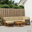 Udendørs sofagruppe 7 pcs Naturlig og Beige Massivt Akacietræ