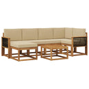 Udendørs sofagruppe 7 pcs Naturlig og Beige Massivt Akacietræ