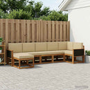 Udendørs sofagruppe med pude 7 pcs Naturlig og Beige Polyester
