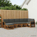 Udendørs sofagruppe 7 pcs Naturlig og Antracit Polyester