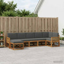 Udendørs sofagruppe 7 pcs Naturlig og Antracit Polyester