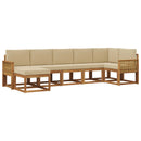 Udendørs sofagruppe med pude 7 pcs Naturlig og Beige Polyester