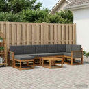 Udendørs sofagruppe 8 pcs Naturlig og Antracit Polyester